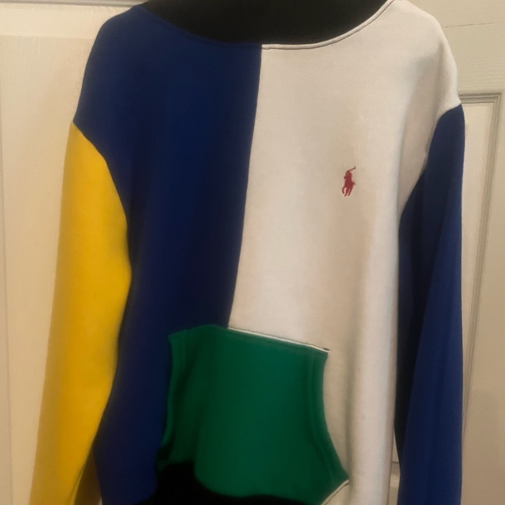 Big boys color block Polo Hoodie